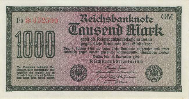 1000 Mark 1922 ro.75f OM